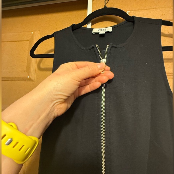 COS Black Sleeveless Zip-Front Dress | Minimalist | EU S - Picture 3 of 10